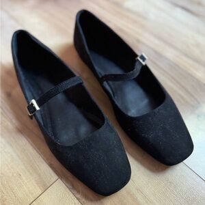 H&M Black Ballet Flats Women Size 8 NWOT